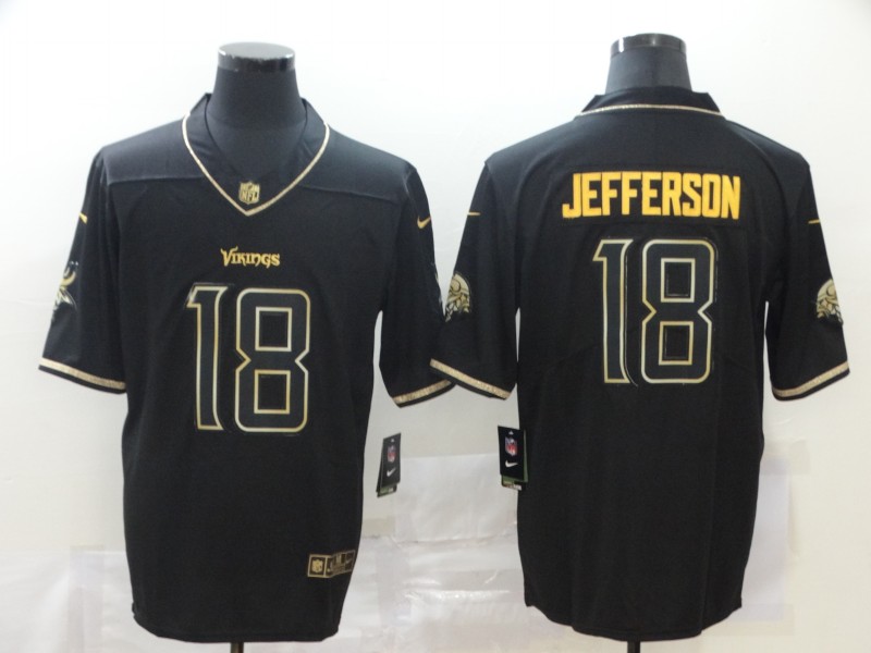 Men Minnesota Vikings #18 Jefferson black Nike Limited NFL Jerseys->minnesota vikings->NFL Jersey